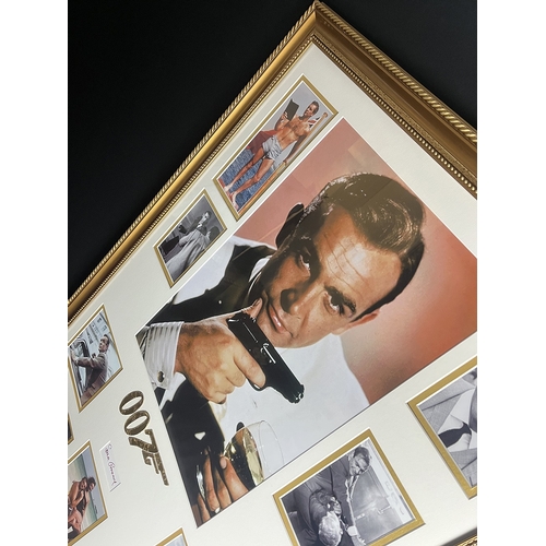 156 - Sean Connery original signature framed Art memorabilia display with 24ct gold leaf 007