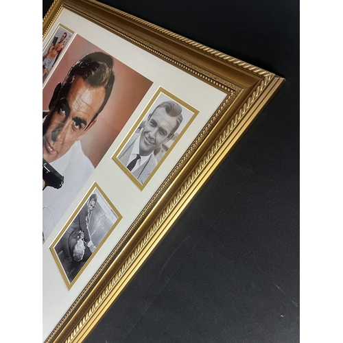 156 - Sean Connery original signature framed Art memorabilia display with 24ct gold leaf 007