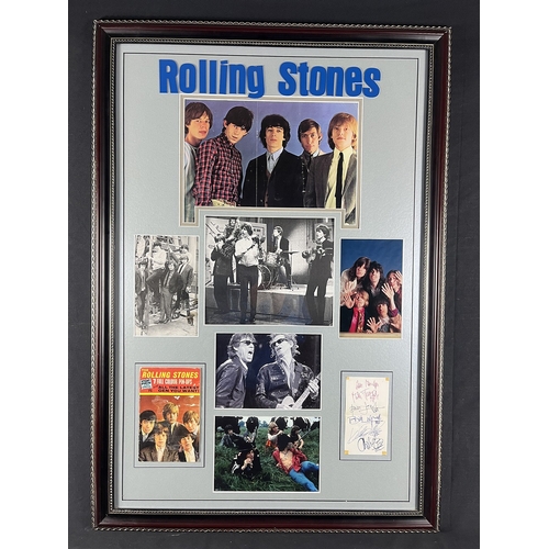 17 - Rolling Stones superb framed ART presentation with the bands original signatures