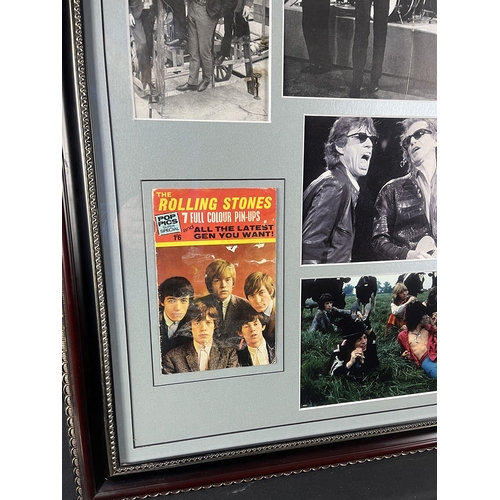 17 - Rolling Stones superb framed ART presentation with the bands original signatures