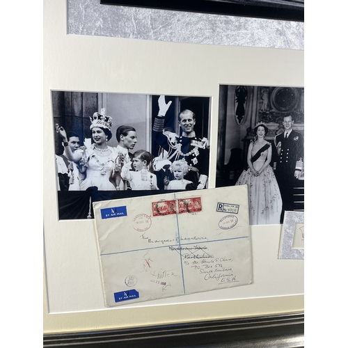 314 - Queen Elizabeth & Prince Philip original signatures in rare framed Art Presentation