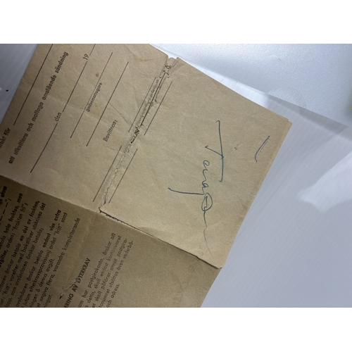 340 - Yuri Gagarin signed document dated 1962