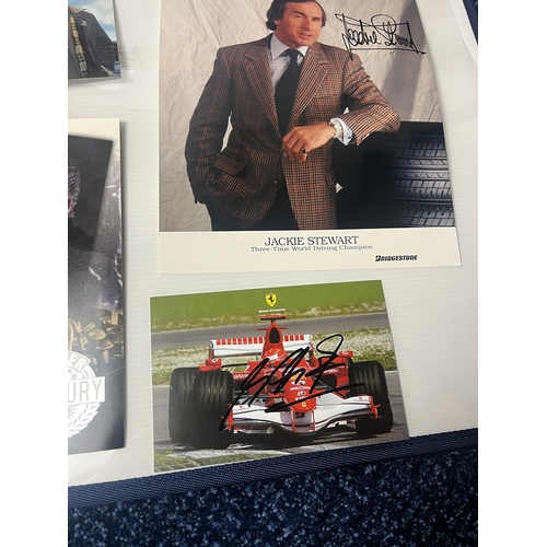 9 - F1 original signatures-Schumacher, Lauda, Berger, Stewart, Mansell etc