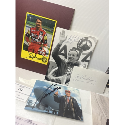 9 - F1 original signatures-Schumacher, Lauda, Berger, Stewart, Mansell etc