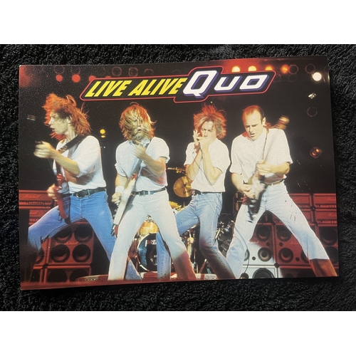 97 - STATUS QUO fully signed promotional photo card.