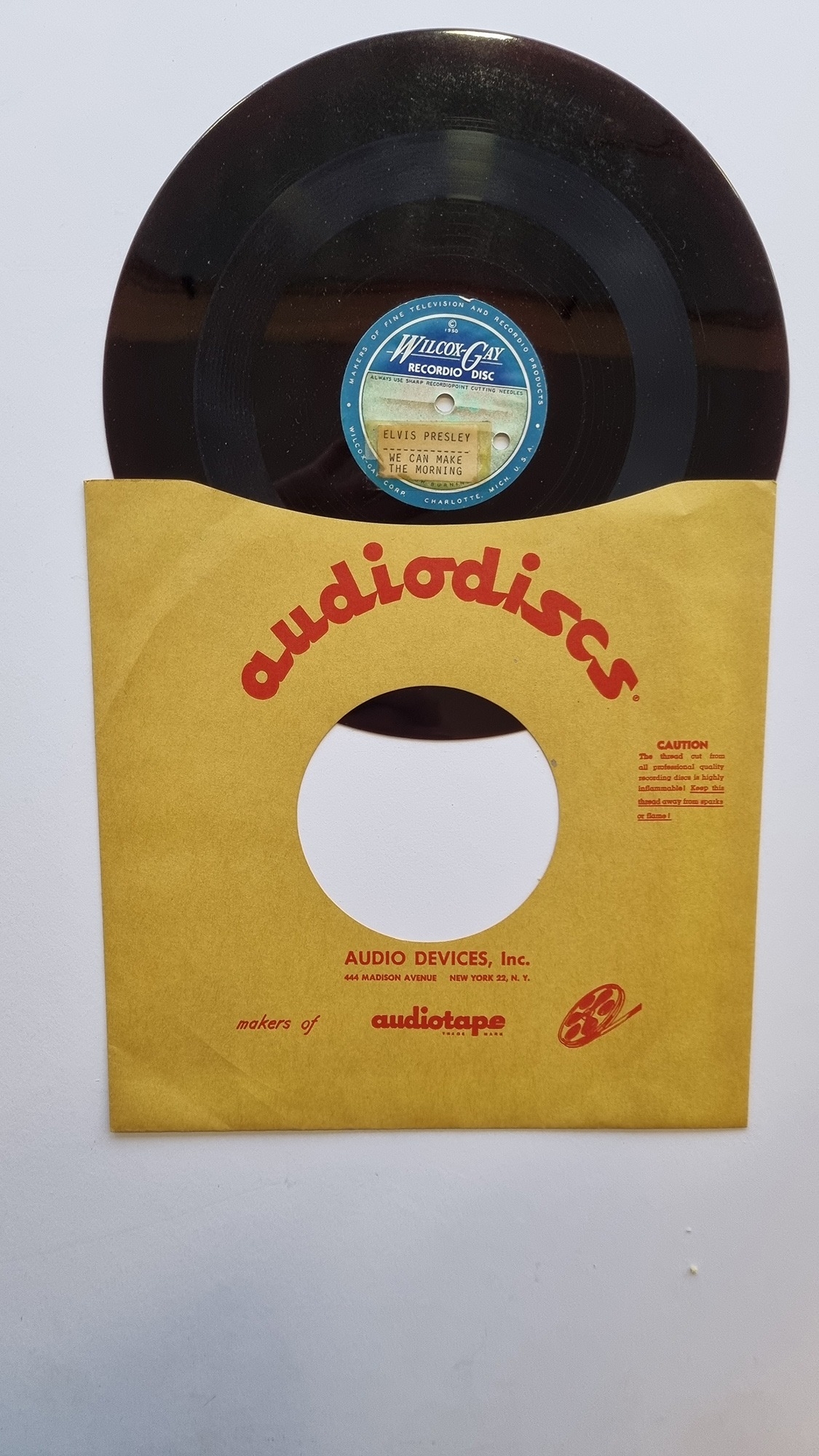 Elvis Presley Original Recordio (Acetate) Disc.