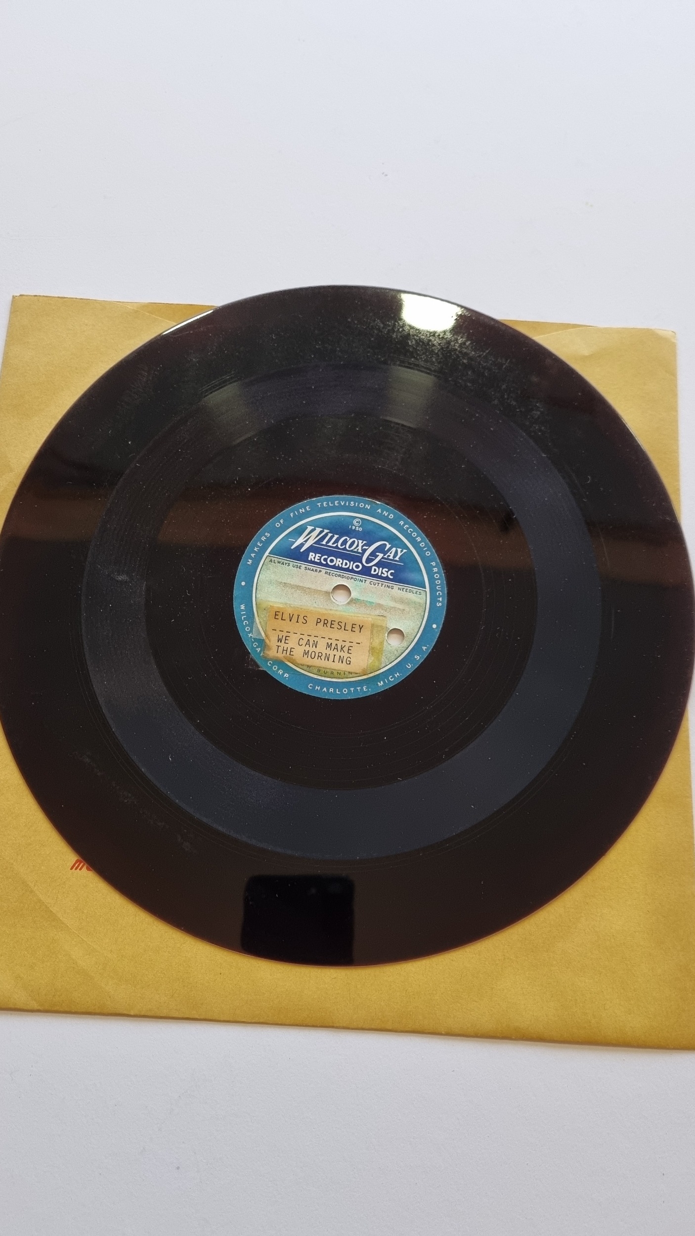Elvis Presley Original Recordio (Acetate) Disc.