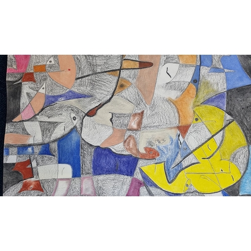 12198 - Large 5ft x 3ft original mixed media on paper by Kauveh Rusta ...