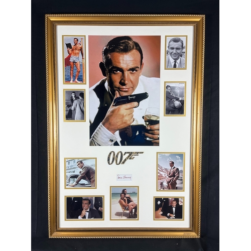 1 - Sean Connery original signature framed Art memorabilia display with 24ct gold leaf 007