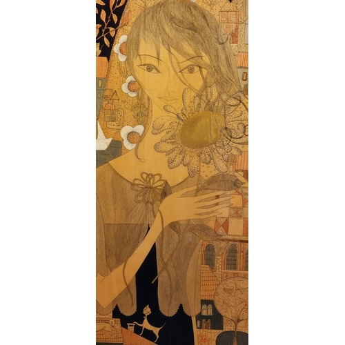 127 - Michi Sgobino Mixed Media Lacquer Panel