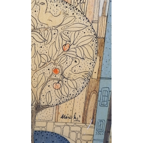 127 - Michi Sgobino Mixed Media Lacquer Panel