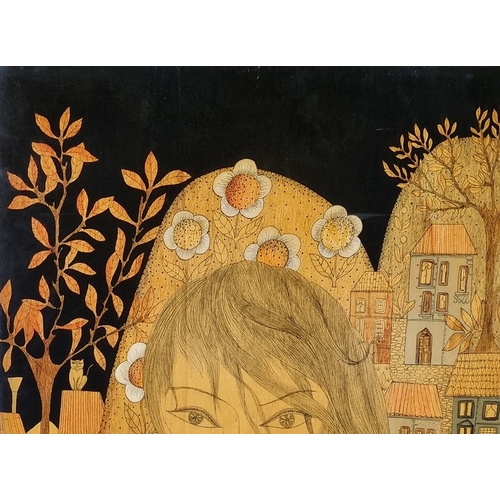 127 - Michi Sgobino Mixed Media Lacquer Panel