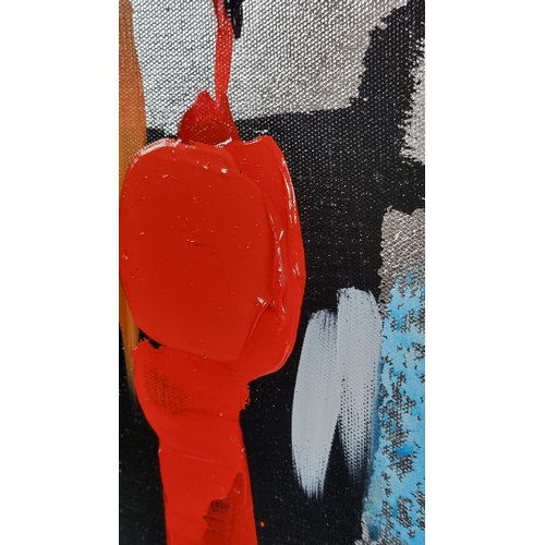 143 - Modern Abstract Painting on Box Canvas