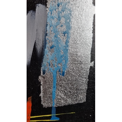 143 - Modern Abstract Painting on Box Canvas