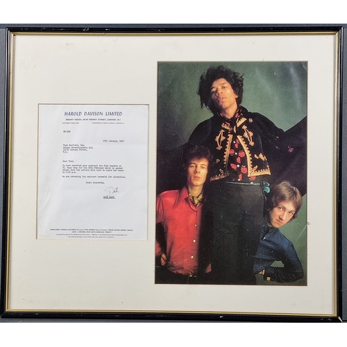 144 - Jimi Hendrix Conformation of Contract Letter Dated 1967.