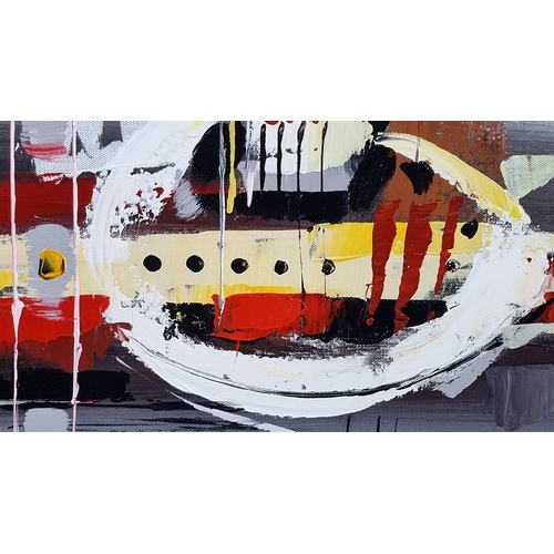 162 - Modern Abstract Painting on Box Canvas