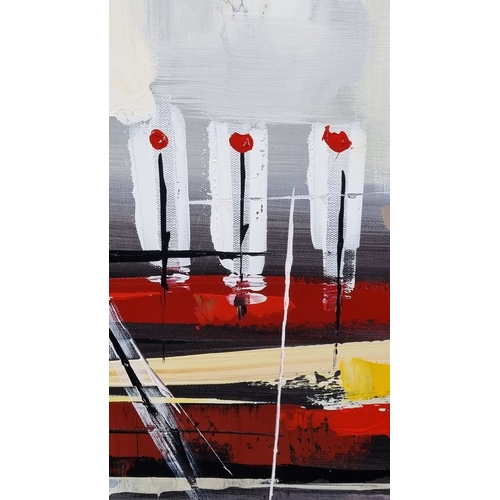 162 - Modern Abstract Painting on Box Canvas