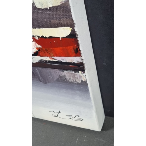 162 - Modern Abstract Painting on Box Canvas