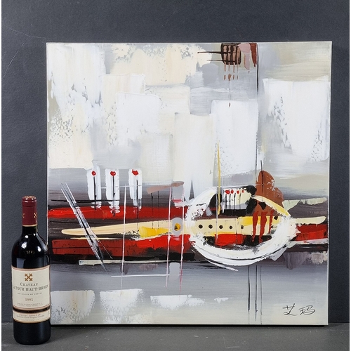 162 - Modern Abstract Painting on Box Canvas