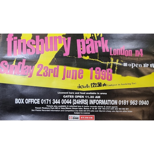 164 - Sex Pistols Vintage Original Poster, Finsbury Park 1996