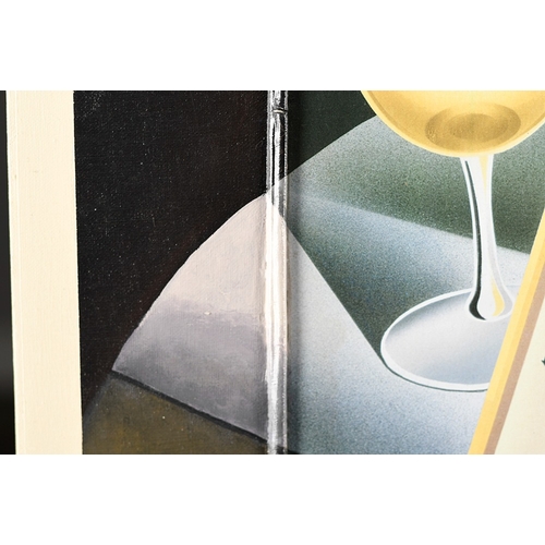 18 - Du Vin Blanc. Boxed Framed Mixed Media Art