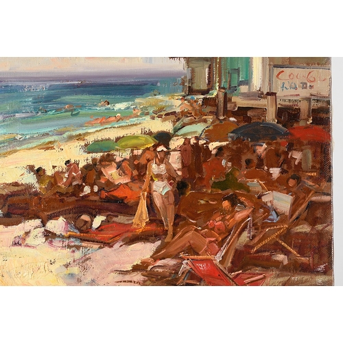 213 - Gravina Original Oil Beach Scene - Italian artist