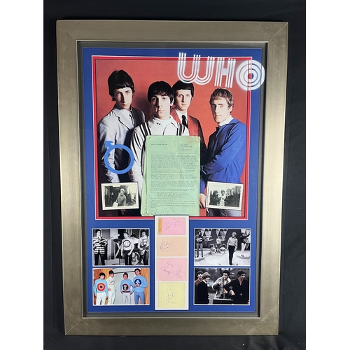 26 - The Who original signatures in unique memorabilia framed art presentation