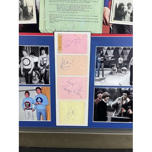 26 - The Who original signatures in unique memorabilia framed art presentation