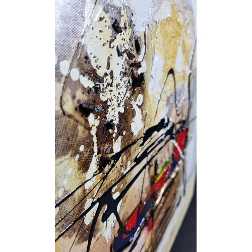 5 - Abstract Triptych Oil on Canvas P. Tang