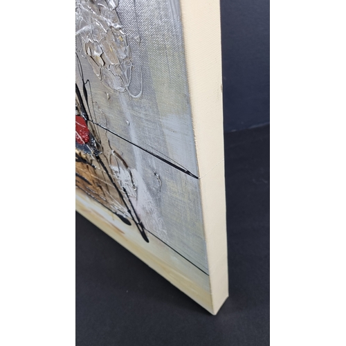 5 - Abstract Triptych Oil on Canvas P. Tang