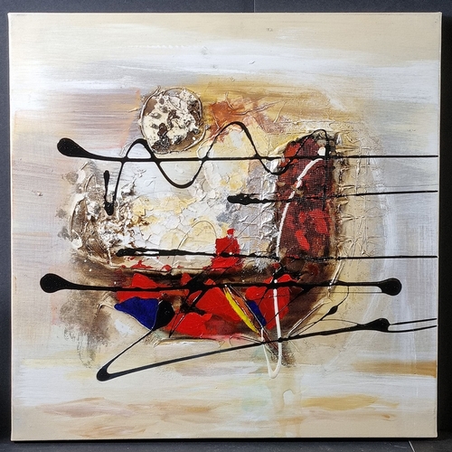 5 - Abstract Triptych Oil on Canvas P. Tang
