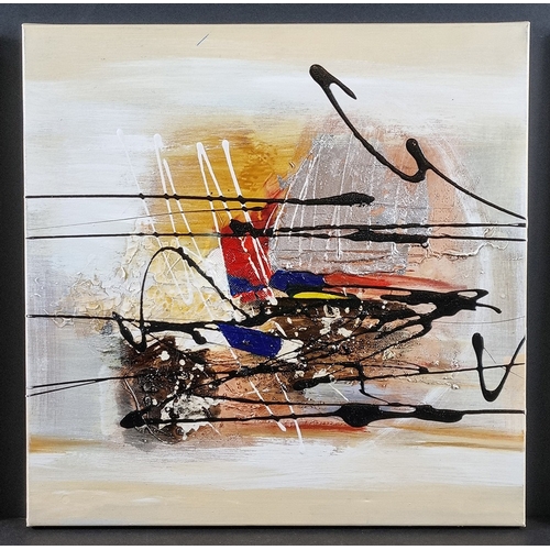 5 - Abstract Triptych Oil on Canvas P. Tang