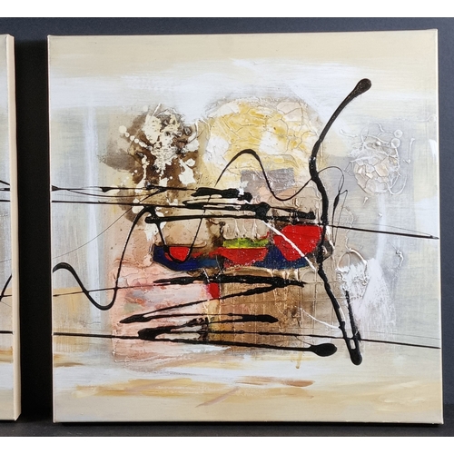 5 - Abstract Triptych Oil on Canvas P. Tang