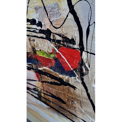 5 - Abstract Triptych Oil on Canvas P. Tang