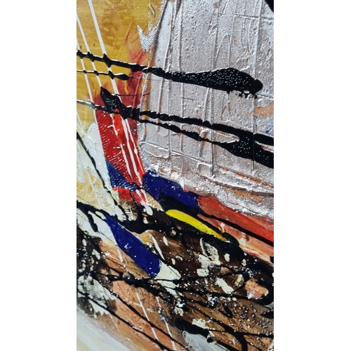 5 - Abstract Triptych Oil on Canvas P. Tang