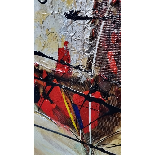 5 - Abstract Triptych Oil on Canvas P. Tang