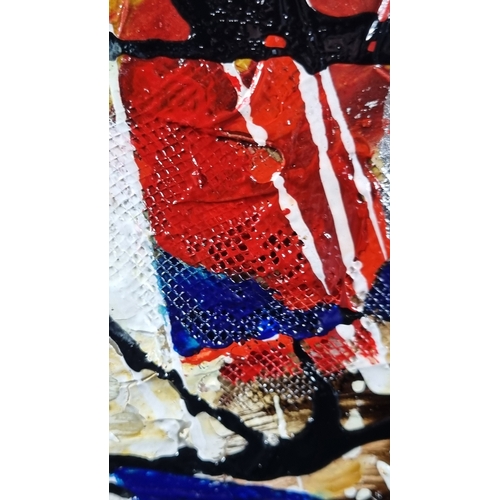5 - Abstract Triptych Oil on Canvas P. Tang