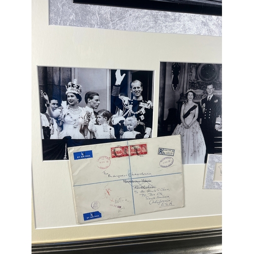 51 - Queen Elizabeth & Prince Philip original signatures in rare framed Art Presentation