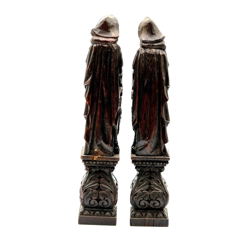 49 - Pair of Carved Wood Figures possibly ecclesiastical circa 1900