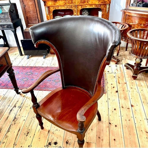 62 - Porter's Chair  This rare Victorian porter’s chair is an beautiful example of this style chair. The ... 