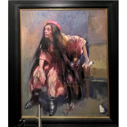 71 - Portrait By Robert Lenkiewicz Antonia Sat In The Studio Size 85cm by 70cm Circa 1995 Oil On Canvas O... 