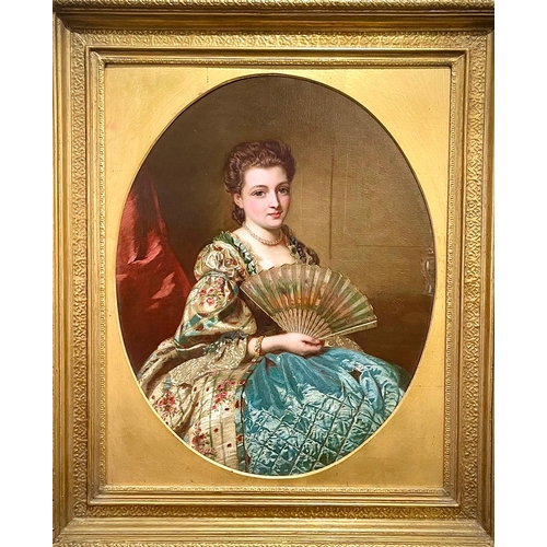 75 - TITLE:Portrait of a lady ARTIST: William Hay 1852- 1881 SIZE: 53.5cm x 43cm FRAME: Fine gilt frame w... 