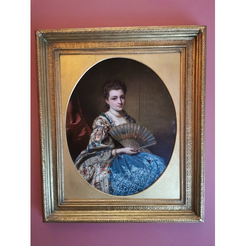 75 - TITLE:Portrait of a lady ARTIST: William Hay 1852- 1881 SIZE: 53.5cm x 43cm FRAME: Fine gilt frame w... 