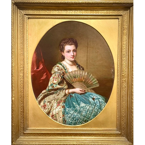 75 - TITLE:Portrait of a lady ARTIST: William Hay 1852- 1881 SIZE: 53.5cm x 43cm FRAME: Fine gilt frame w... 