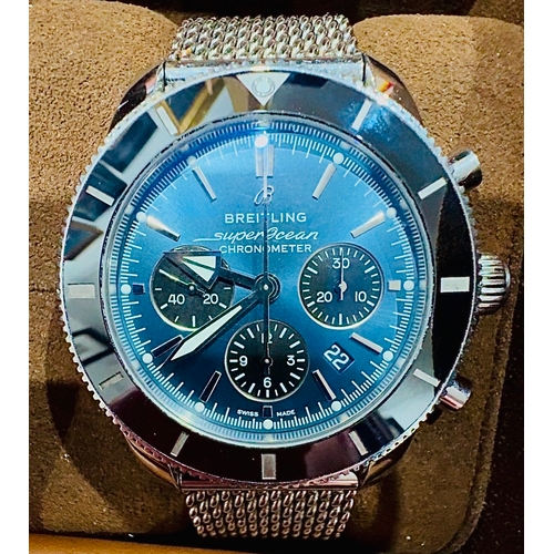 158 - Breitling Superocean 44 SS Blue.Full Box andf Papers Including Purchase Receipt.Purchased from Breit... 