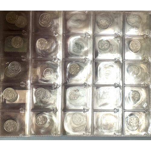 161 - Folder Of Silver Coinage with Maundy Sets from approx 1946Also Single Victoria Crown 1887FOR FULL LI... 