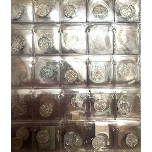 161 - Folder Of Silver Coinage with Maundy Sets from approx 1946Also Single Victoria Crown 1887FOR FULL LI... 