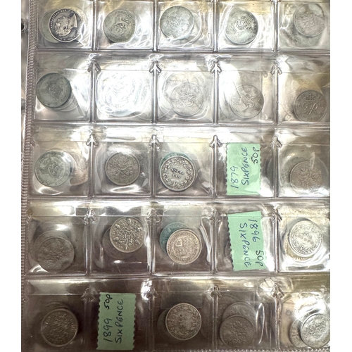 161 - Folder Of Silver Coinage with Maundy Sets from approx 1946Also Single Victoria Crown 1887FOR FULL LI... 