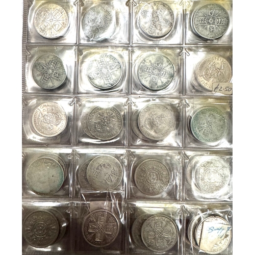 161 - Folder Of Silver Coinage with Maundy Sets from approx 1946Also Single Victoria Crown 1887FOR FULL LI... 