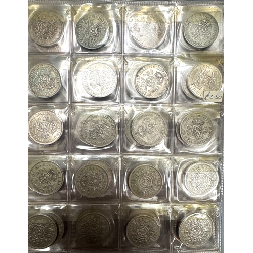 161 - Folder Of Silver Coinage with Maundy Sets from approx 1946Also Single Victoria Crown 1887FOR FULL LI... 